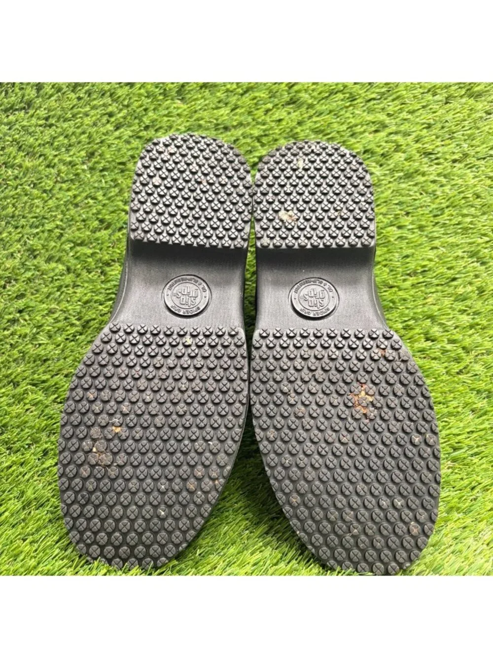 SlipGrips Mens Size 6.5E Black Steel Toe Slip-Resistant Oxford Safety Work Shoes